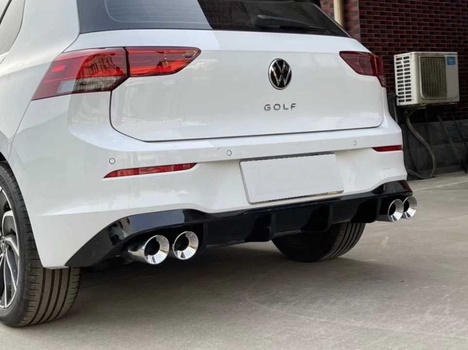 VOLKSWAGEN GOLF 8 ''R'' DİFÜZÖR (PİANO BLACK) - 4 EGZOZ